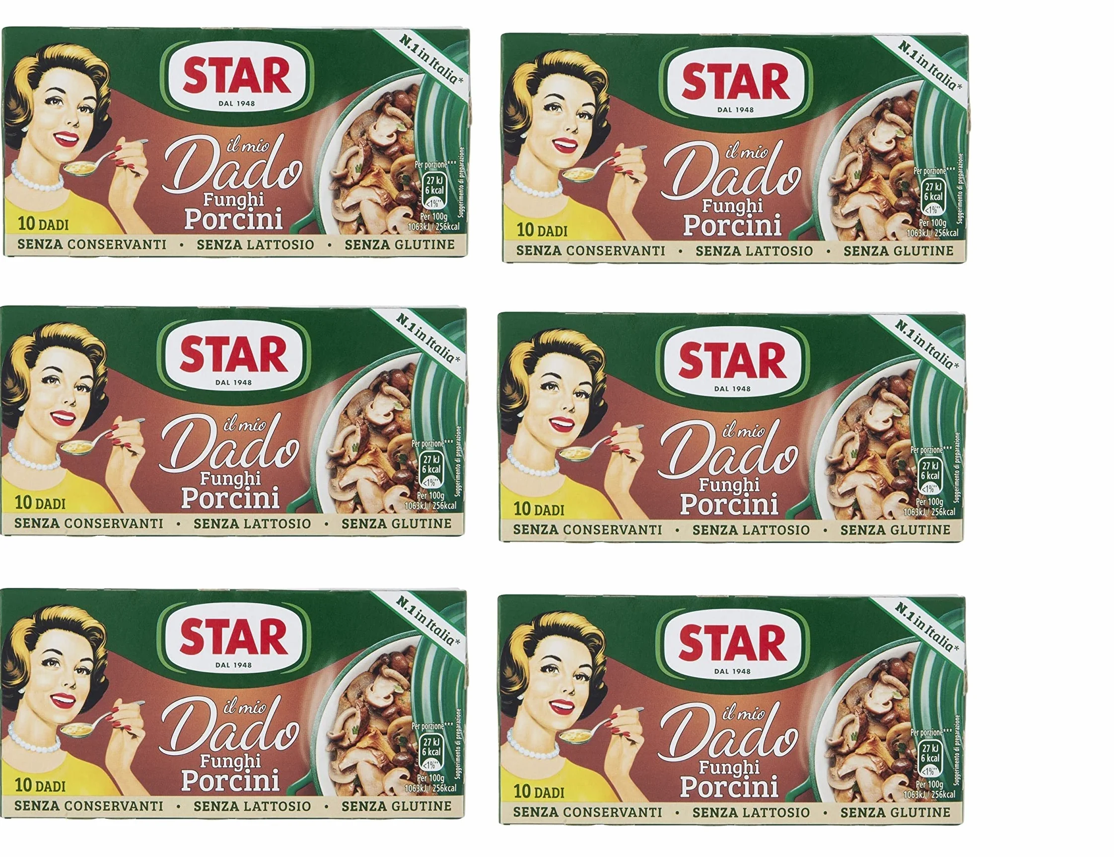 6X Star dadi Porcini Mushroom Stock Cubes 100 g (Pack of 6)