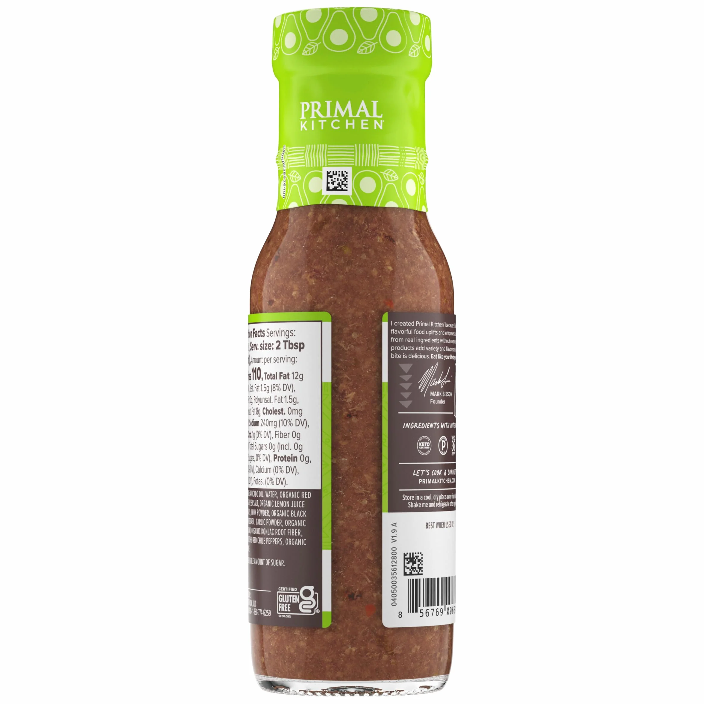 Primal Kitchen Vinagreta y Marinada de Aceite de Aguacate Sin Gluten Italiana 8 fl oz