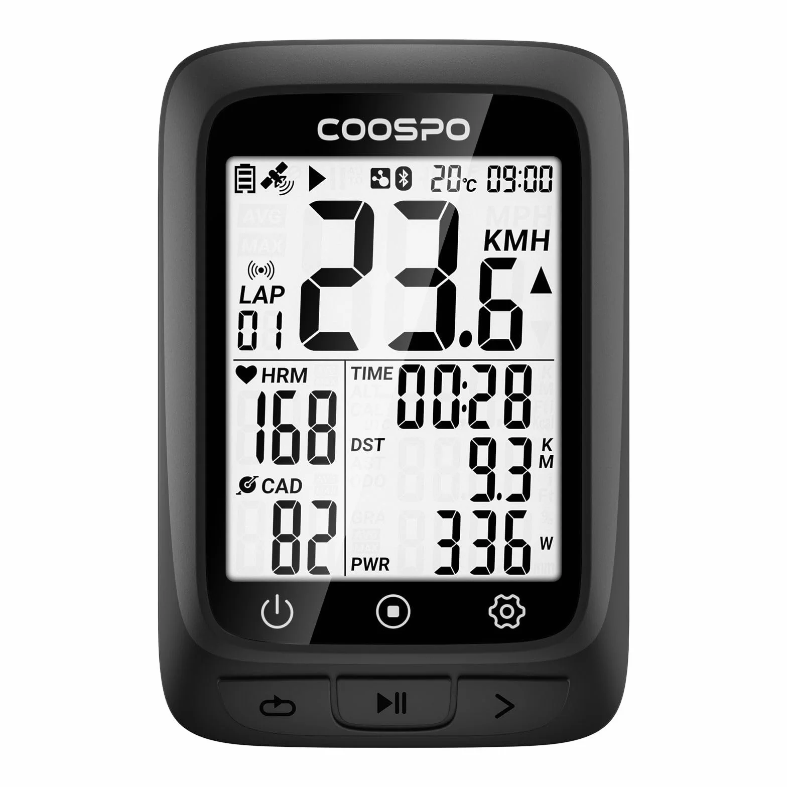 COOSPO BC107 GPS Computadora de Bicicleta Ant+ BLE5.0 IP67 Impermeable 2,4" Retroiluminada