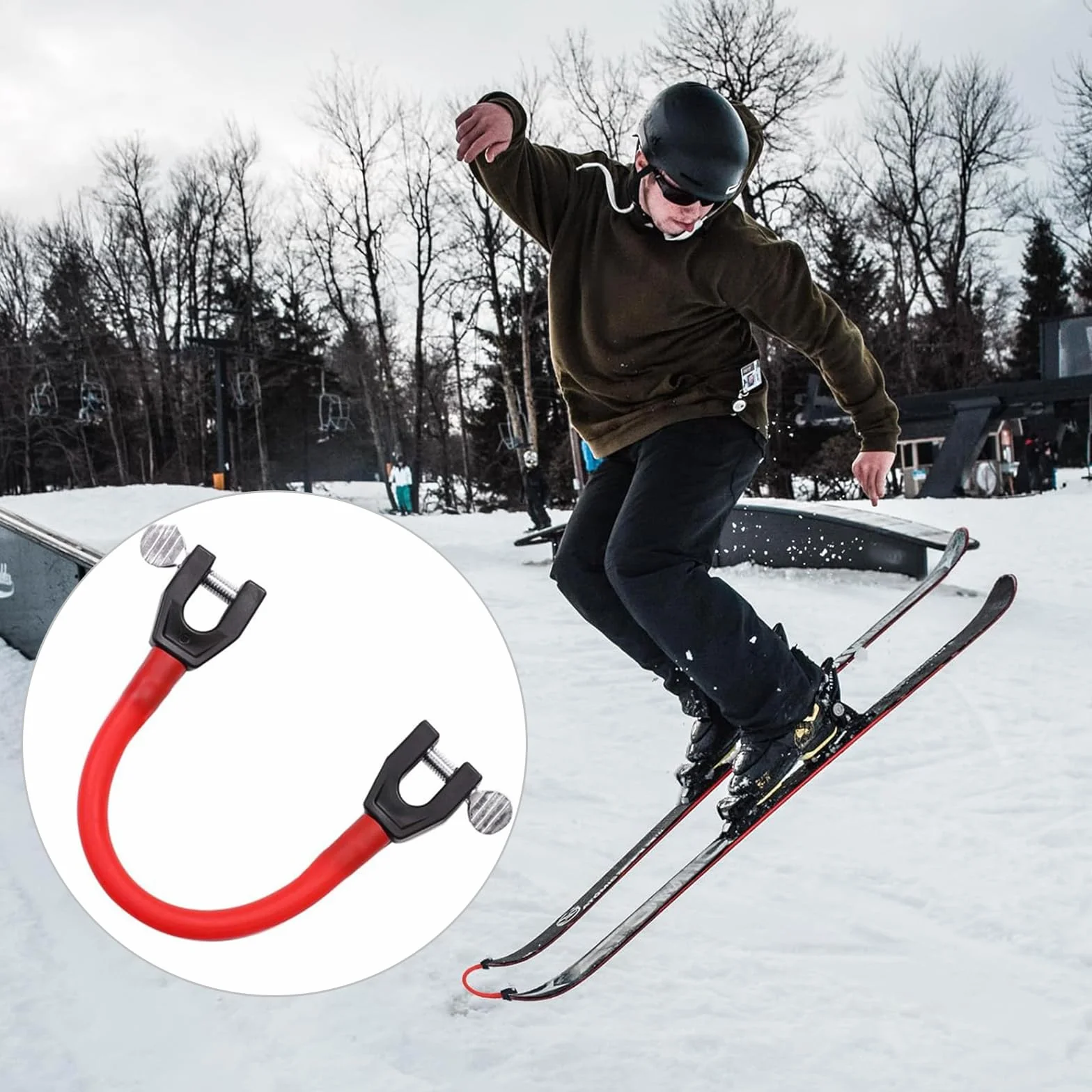 Conector de Puntas de Esquí para Niños, Accesorios de Snowboard Portátil para Entrenamiento de Esquí