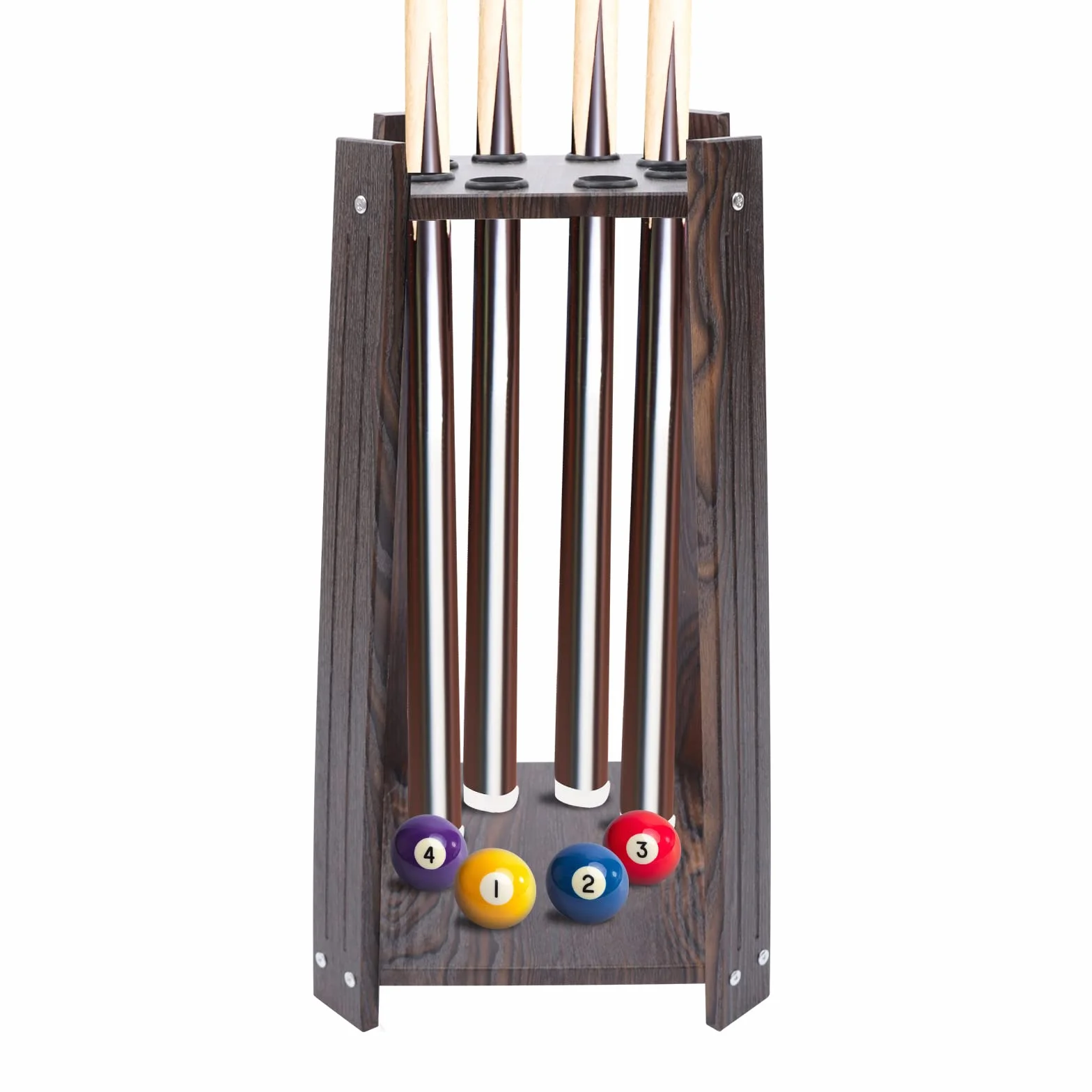 Soporte para Tacos de Billar de Pie con 8 Huecos Organizador de Madera Maciza Multifuncional