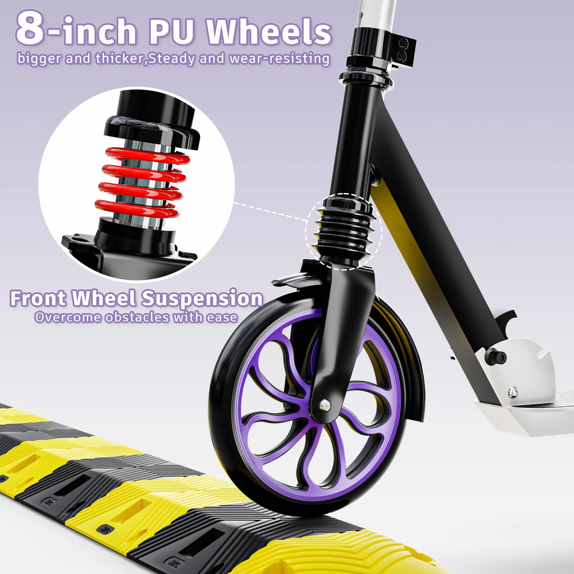 PHOEROS Patinete Plegable para Niños 6-12 Años, Ruedas 120mm, Aluminio